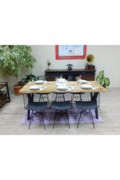 NT Concept Doğal Ağaç Yemek Masası - (100cm-210cm Masa) - 4