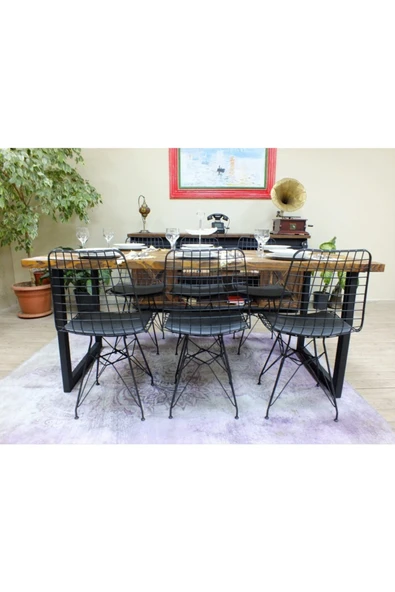 NT Concept Ntconcept Doğal Ağaç Yemek Masası - (85cm-210cm Masa) - Resim 5