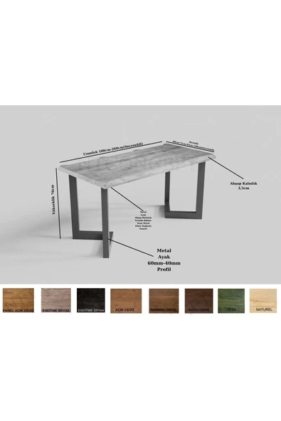 NT Concept Onvo Ntconcept Masif Ağaç Ofis Ve Çalışma Masası(75cm-180cm) - 3