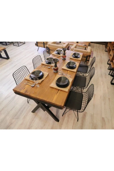 NT Concept Ntconcept Masif Ahşap Yemek Masası - 60cm-120cm Masa - Resim 8