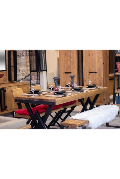 NT Concept Ntconcept Masif Ağaç Mutfak Masası(85cm-210cm Masa) - Resim 5