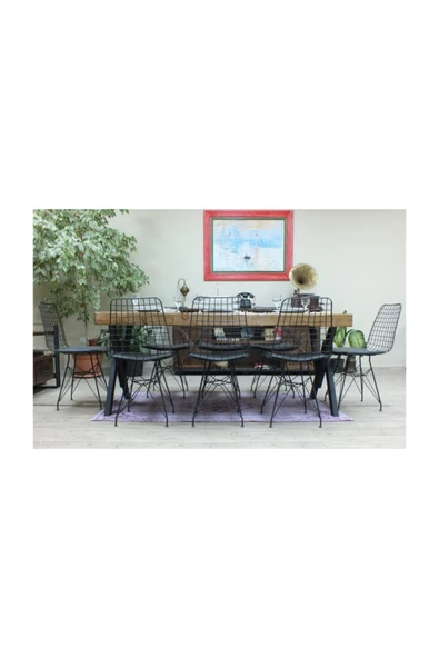 NT Concept Ntconcept Masif Ağaç Yemek Masası - 85cm-200cm Masa - Resim 3