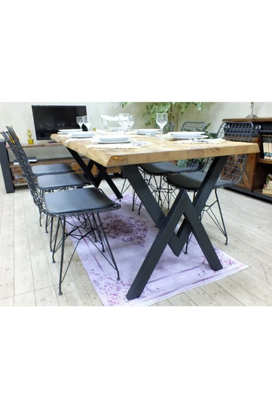 NT Concept Ntconcept Doğal Ağaç Yemek Masası - (85cm-185cm Masa)