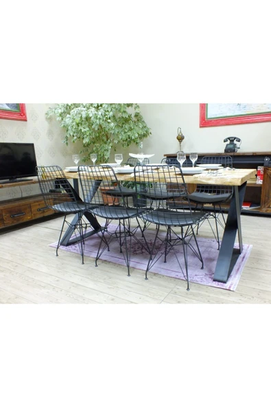 NT Concept Ntconcept Doğal Ağaç Yemek Masası - (85cm-185cm Masa) ürün görseli 1