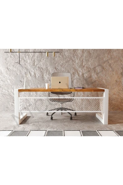 NT Concept Ntconcept Alfa Açık Ceviz Renk Masif Ahşap Ofis Ve Çalışma Masası(75cm-180cm)