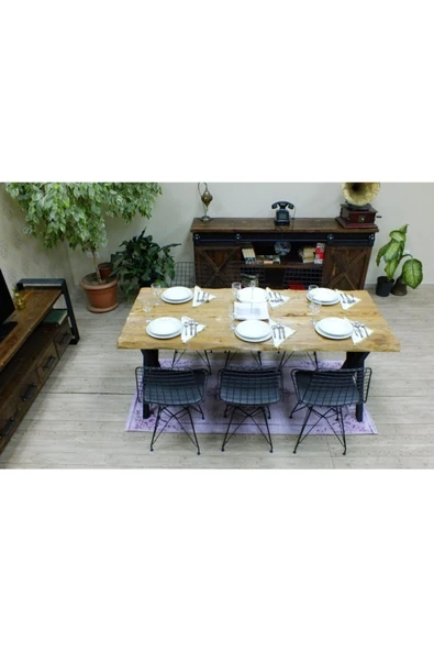 NT Concept Doğal Ağaç Yemek Masası - (100cm-210cm Masa) - 3