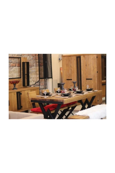 NT Concept Ntconcept Masif Ağaç Yemek Masası - 85cm-200cm Masa