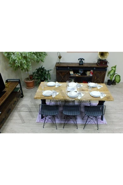 NT Concept Ntconcept Doğal Ağaç Yemek Masası - (60cm-120cm Masa) - Resim 3