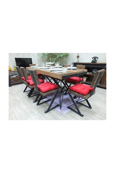NT Concept Ntconcept Masif Ağaç Yemek Masası - 85cm-200cm Masa - 3