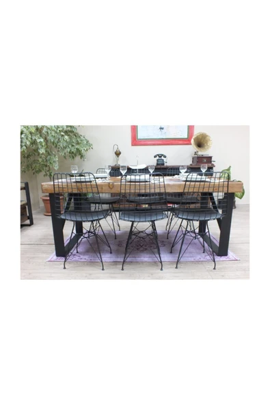 NT Concept Ntconcept Masif Ağaç Yemek Masası - 100cm-200cm Masa - 1