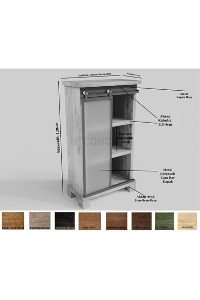 NT Concept Ntconcept Ting Masif Ağaç Dolap(60cm) - 2