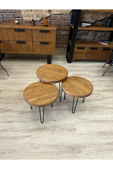 NTCollection NTconcept Masif Ahşap Yuvarlak Sehpa