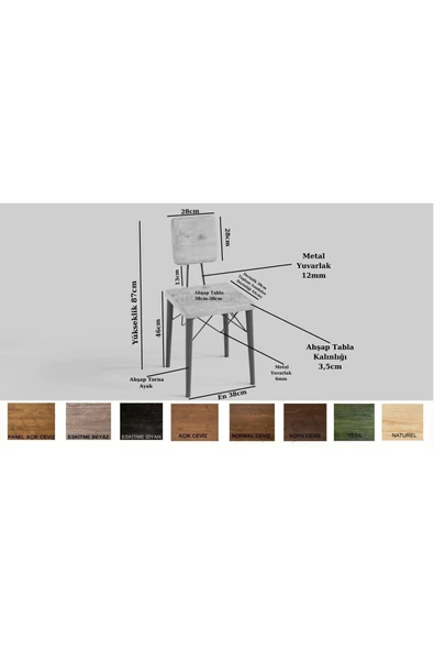 NTCollection NTConcept Doğal Ahşap Masif Toscana Yemek Masa Takımı - 6