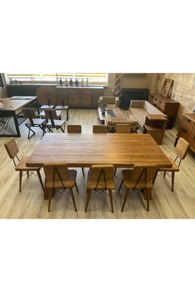 NTCollection NTConcept Doğal Ahşap Masif Toscana Yemek Masa Takımı - 3