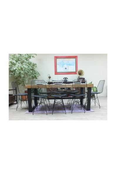 NT Concept Ntconcept Masif Ağaç Yemek Masası - 100cm-200cm Masa - 5