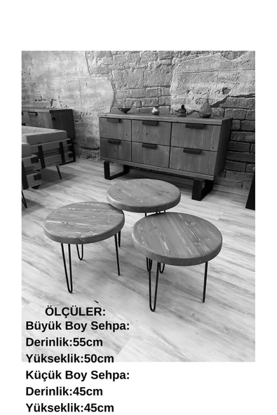 NTCollection NTconcept Masif Ahşap Yuvarlak Sehpa - 6