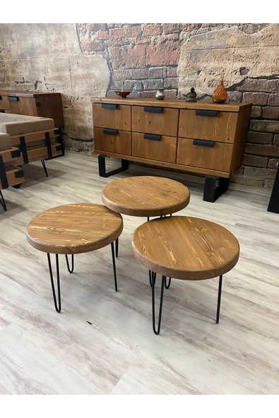 NTCollection NTconcept Masif Ahşap Yuvarlak Sehpa - 4