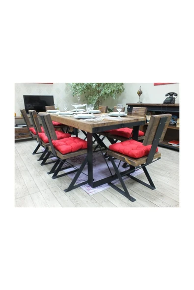 NT Concept Ntconcept Masif Ağaç Yemek Masası - 100cm-200cm Masa - 4