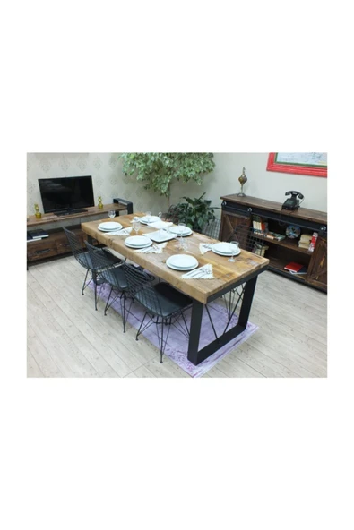 NT Concept Ntconcept Masif Ağaç Yemek Masası - 85cm-200cm Masa