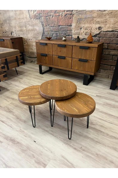 NTCollection NTconcept Masif Ahşap Yuvarlak Sehpa - 3