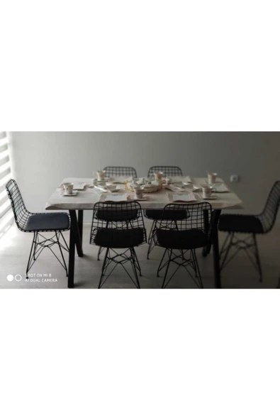 NT Concept Ntconcept Doğal Ağaç Mutfak Masası(60cm-120cm Masa+4 Sandalye) ürün görseli 1