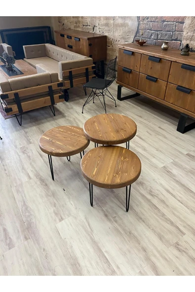 NTCollection NTconcept Masif Ahşap Yuvarlak Sehpa - 2