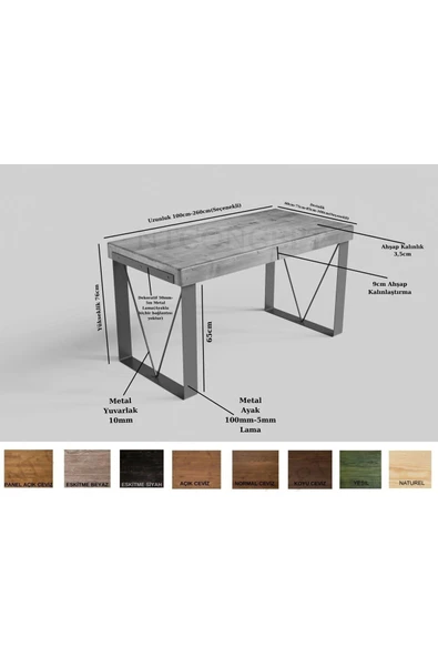 NT Concept Ntconcept Doğal Ahşap Sandalyeli Masa Takımı(85cm-185cm Masa+6 Sandalye) - Resim 2