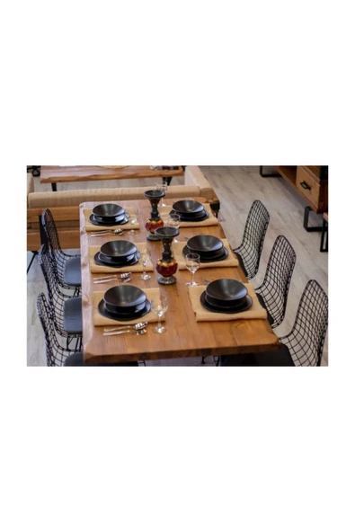 NT Concept Ntconcept Masif Ağaç Yemek Masası Takımı- 85cm-125cm Masa+4 Adet Sandalye - Resim 4