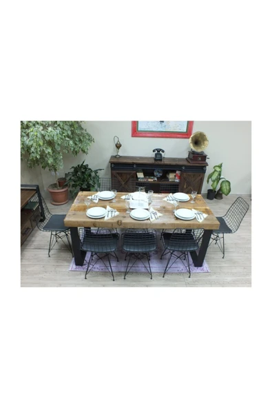 NT Concept Ntconcept Masif Ağaç Yemek Masası - 85cm-150cm Masa - Resim 3