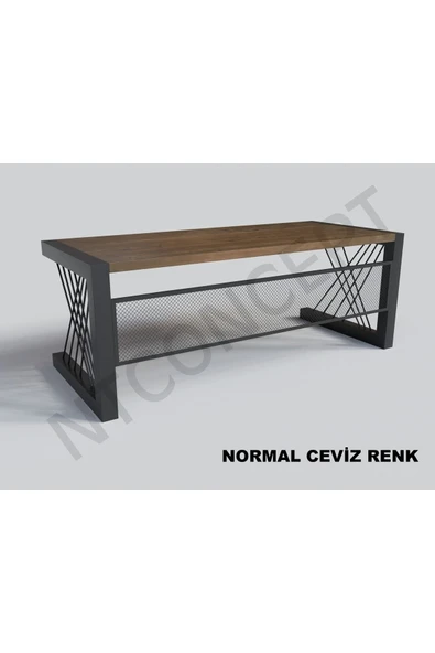 NT Concept Alfa Normal Ceviz Renk Masif Ahşap Ofis Ve Çalışma Masası(85cm-200cm) - Resim 3