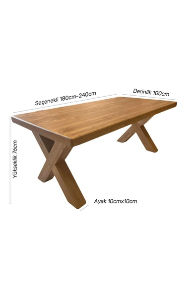 NTCollection Doğal Ahşap Masif Toscana Yemek Masası - 5