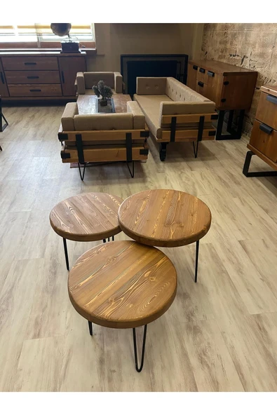NTCollection NTconcept Masif Ahşap Yuvarlak Sehpa - 5