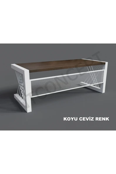 NT Concept Alfa Koyu Ceviz Renk Masif Ahşap Ofis Ve Çalışma Masası 85cm-180cm - Resim 2