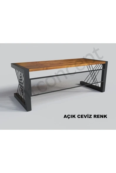 NT Concept Ntconcept Alfa Açık Ceviz Renk Masif Ahşap Ofis Ve Çalışma Masası(85cm-200cm) - Resim 3