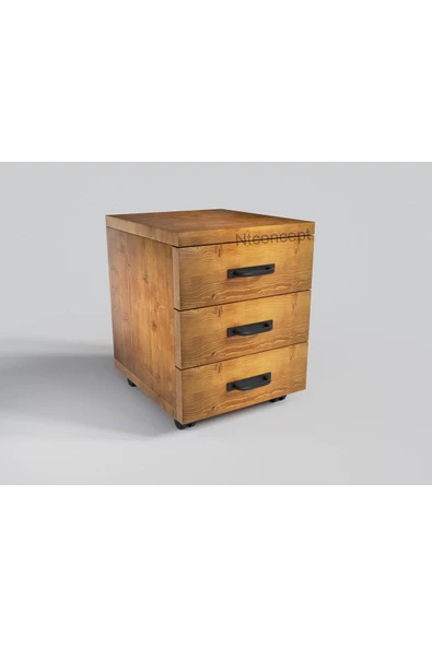 NT Concept Ntconcept Masif Ağaç Ofis Dörtlü Takım-200cm-renk Seçenekli - Resim 5