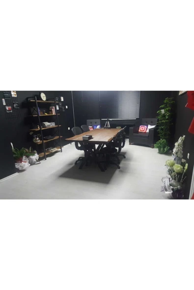 NT Concept Ntconcept Masif Doğal Ağaç Toplantı Ve Ofis Masası(85cm-125cm) - Resim 4