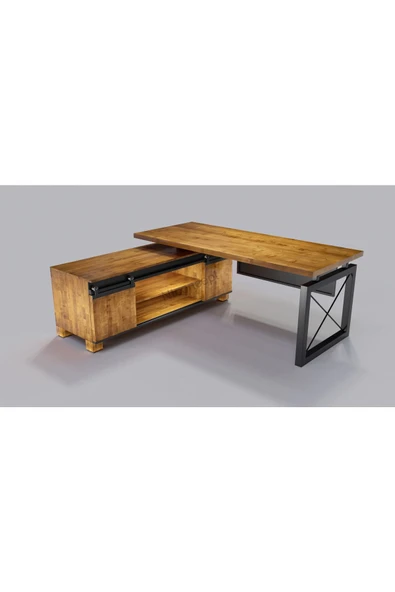 NT Concept Ntconcept Doğal Ağaç Modüllü Ofis Masası(100cm-200cm+Modül) - Resim 2