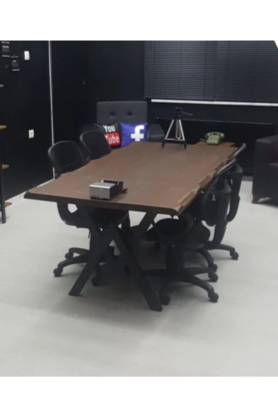 NT Concept Masif Doğal Ağaç Toplantı ve Ofis Masası 100 cm-260 cm ürün görseli 1