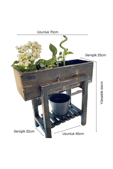 NTCollection NTConcept Doğal Ahşap Masif Bahçe Balkon Saksılık - 5