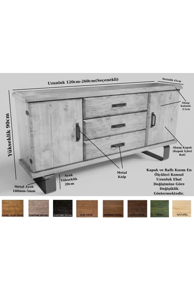 NT Concept Kain Doğal Ahşap Dörtlü Ofis Ve Çalışma Odası Takımı-200'lık Takım - Resim 3