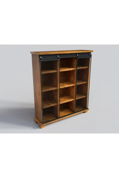 NT Concept Ntconcept Doğal Ağaç Dolap Kitaplık 200cm-h120cm-41cm