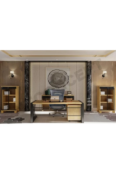 NT Concept Nita Doğal Ahşap Ofis ve Çalışma Odası Takımı-140'lık Takım ürün görseli 1