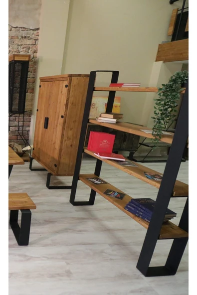 NT Concept Masif Ağaç Ofis Kitaplığı(en 220cm) - Resim 4