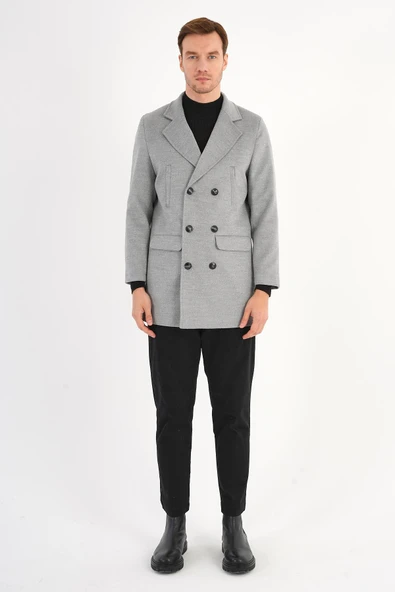 Regal Gri Kruvaze Erkek Kaban - 2