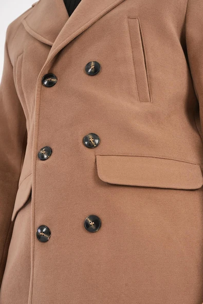 Regal Bej Kruvaze Erkek Kaban - 4