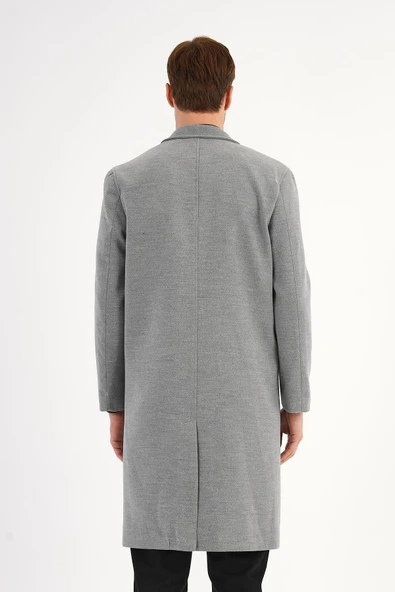 Nordic Gri Erkek Kaşe Kaban - 4