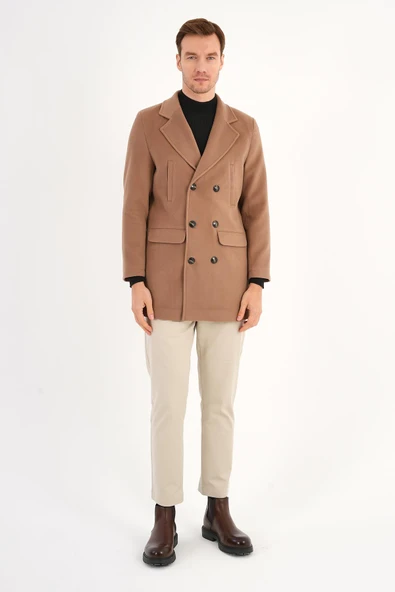 Regal Bej Kruvaze Erkek Kaban - 2