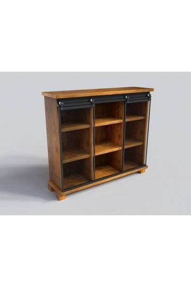 NT Concept Doğal Ağaç Ofis Kitaplık 160cm-h120cm-41cm