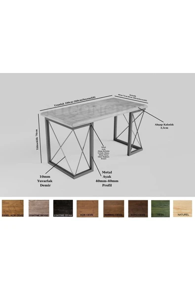 NT Concept Well Doğal Ahşap Dörtlü Ofis Ve Çalışma Odası-200'lik Takım - Resim 4