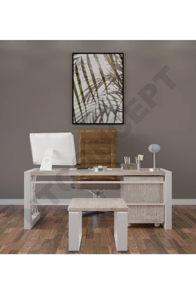 NT Concept Pex Doğal Ahşap Üçlü Ofis Ve Çalışma Odası Takımı-240'lık Takım ürün görseli 1